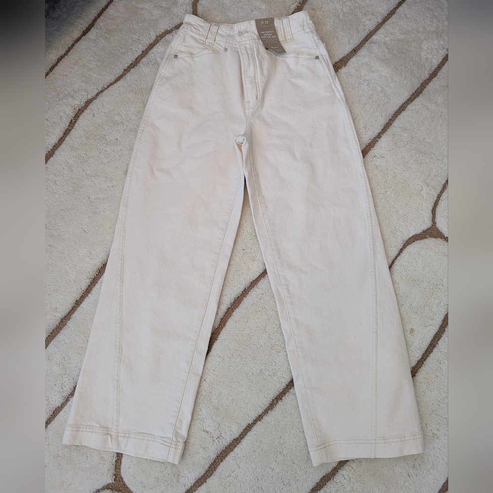 Madewell Perfect Vintage Wide-Leg Jeans in Cream - 28